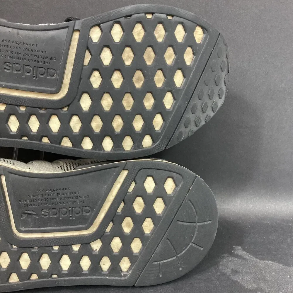 Adidas NMD R1 Primeknit -Men's Sz 5 -Black/White/Gray Sesame 2018 Shoes - AQ0899